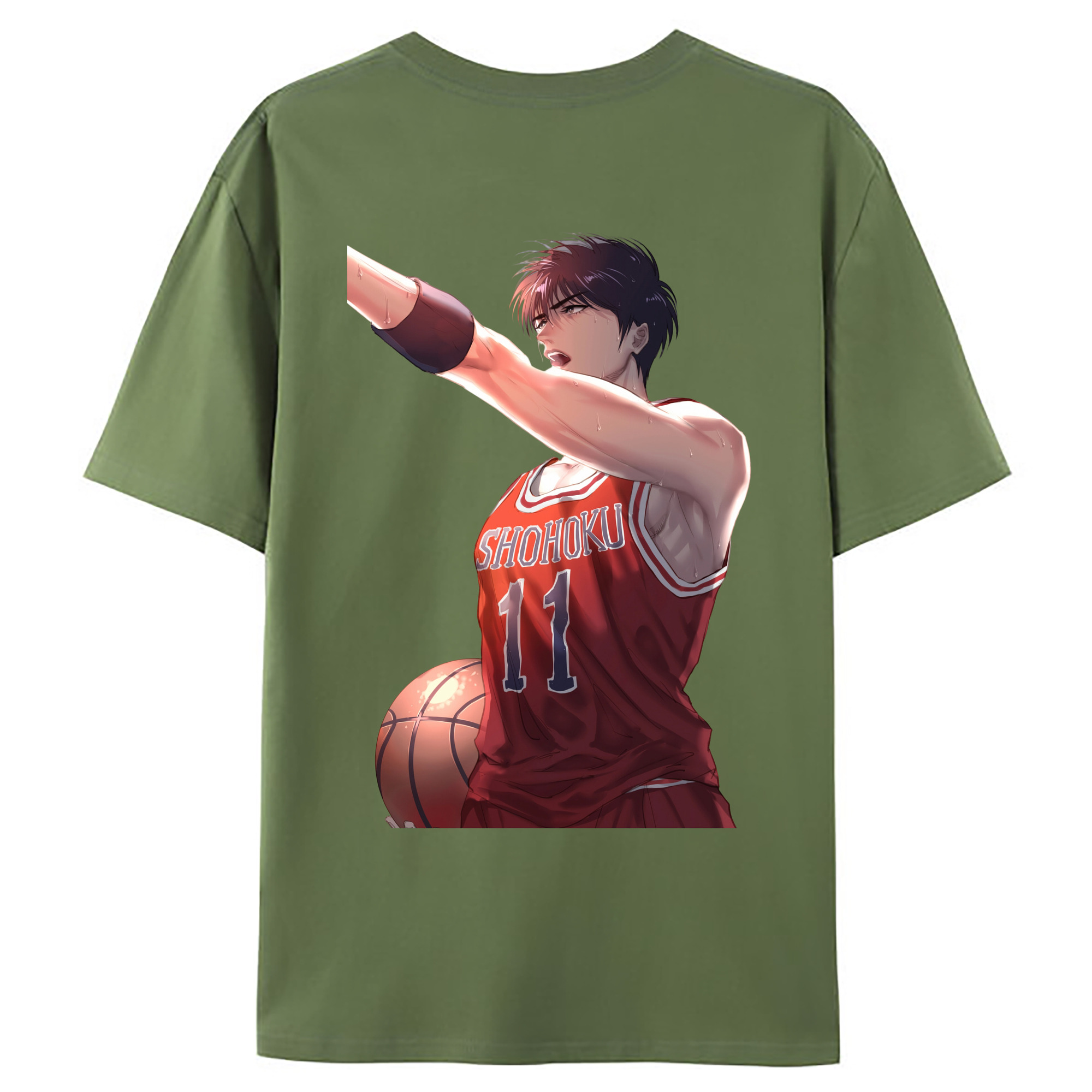 （画像用） SLAM DUNK／スラムダンク 綿100％ メンズ半袖Tシャツ（バックプリント） 通気性